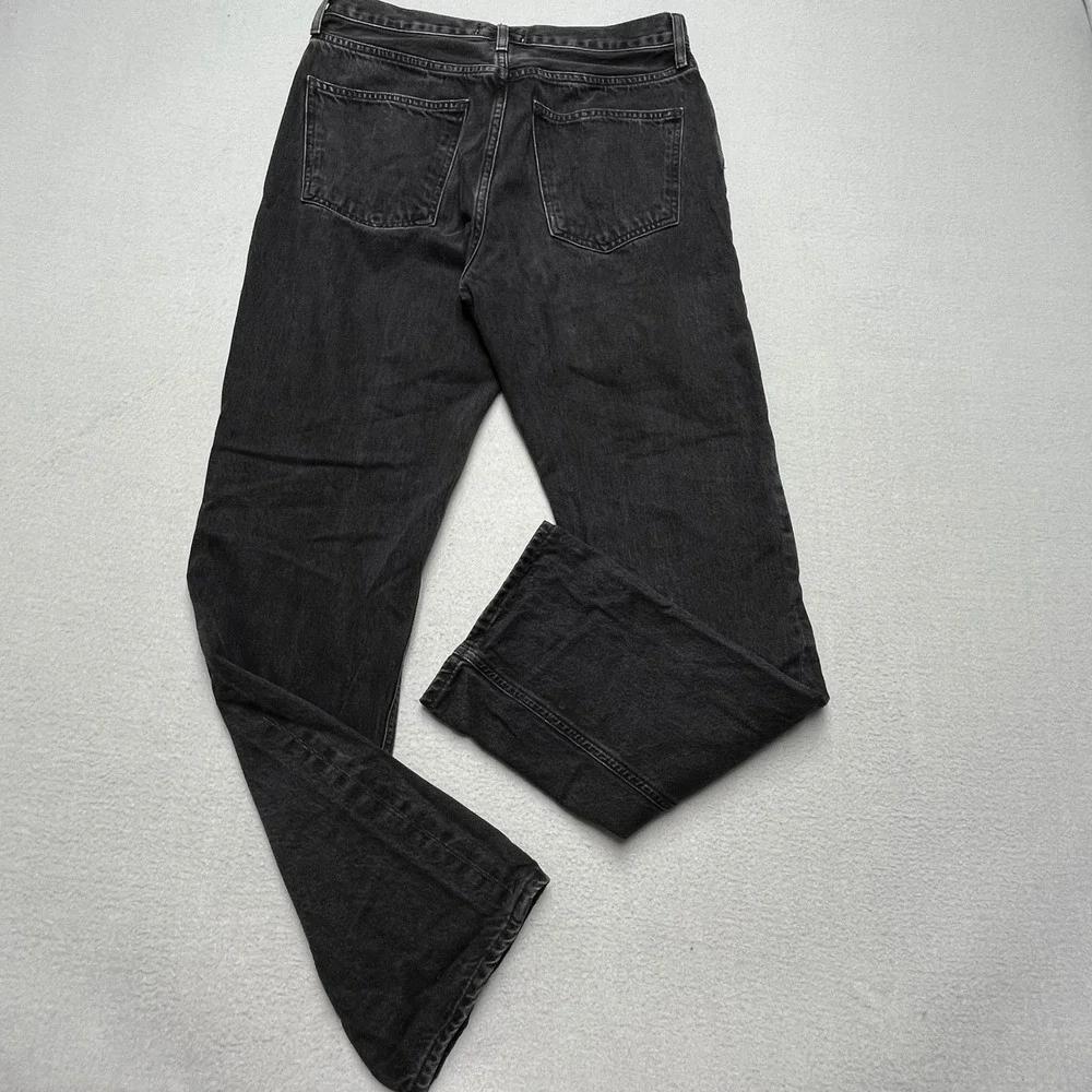 Agolde Lana Straight Leg‎ Jeans Faded Black Button Fly 100% Cotton Size 28